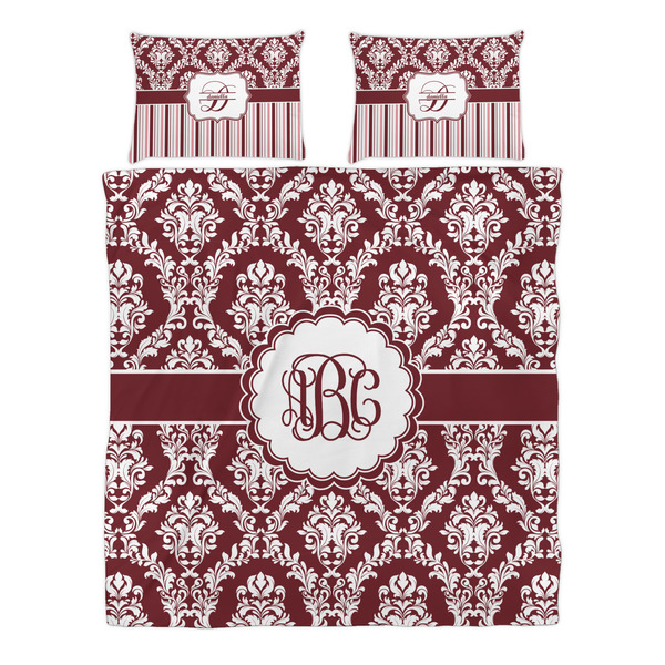 Maroon & White Duvet cover Set - Queen - Alt Approval