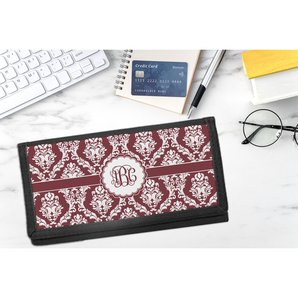 Maroon & White DyeTrans Checkbook Cover - LIFESTYLE
