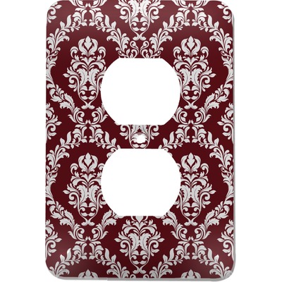 Maroon & White Electric Outlet Plate (Personalized)