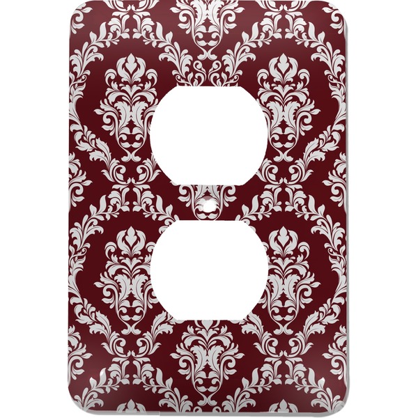 Custom Maroon & White Electric Outlet Plate