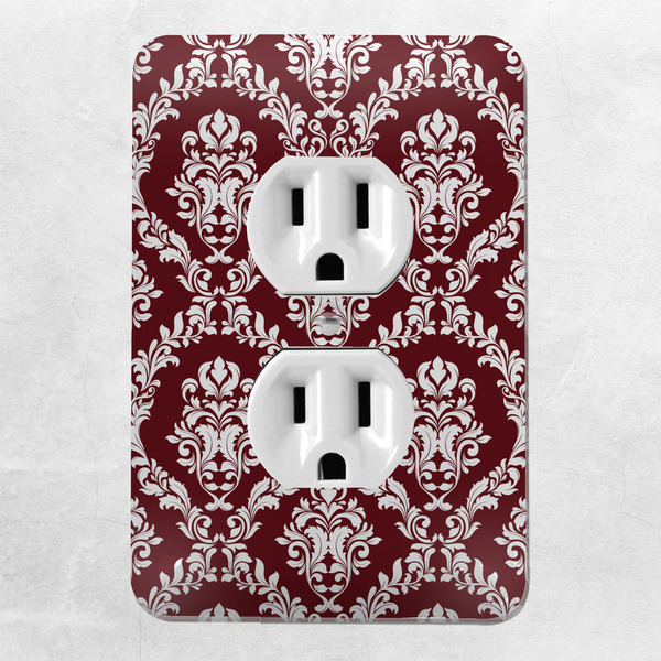 Maroon & White Electric Outlet Plate - LIFESTYLE