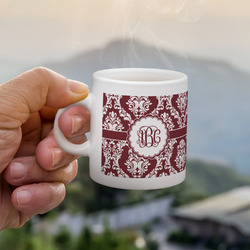 Maroon & White Single Shot Espresso Cup - Single (Personalized)