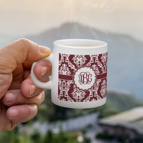 Custom Maroon & White Single Shot Espresso Cup - Single (Personalized)