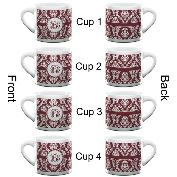 Maroon & White Espresso Cup - 6oz (Double Shot Set of 4) APPROVAL