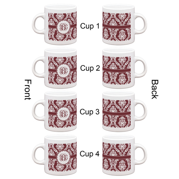 Maroon & White Espresso Cup Set of 4 - Apvl
