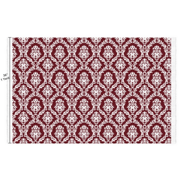 Maroon & White Fabric Full Yard