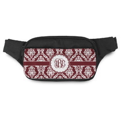 Maroon & White Fanny Pack - Modern Style (Personalized)