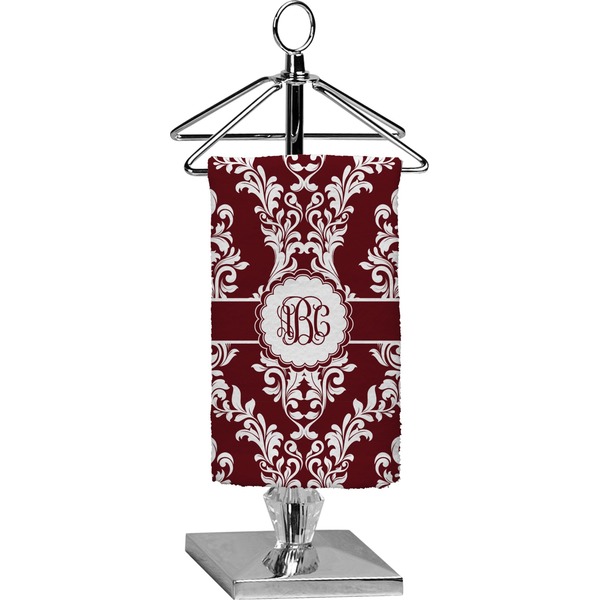 Custom Maroon & White Finger Tip Towel - Full Print (Personalized)