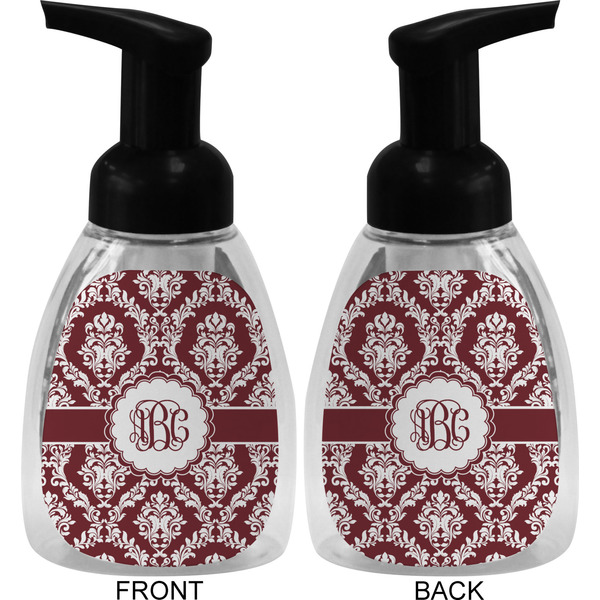 Maroon & White Foam Soap Bottle (Front & Back)