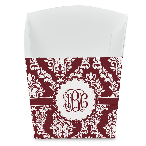 Custom Maroon & White French Fry Favor Boxes (Personalized)
