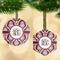Maroon & White Frosted Glass Ornament - MAIN PARENT