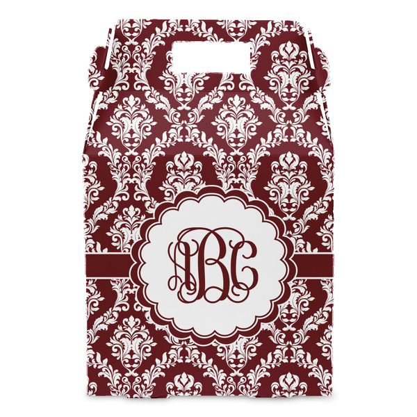 Maroon & White Gable Favor Box - Front
