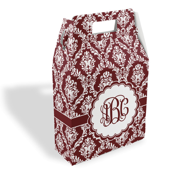 Custom Maroon & White Gable Favor Box (Personalized)