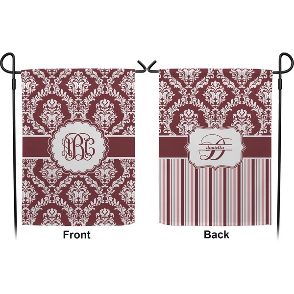 Maroon & White Garden Flag - Double Sided Front and Back