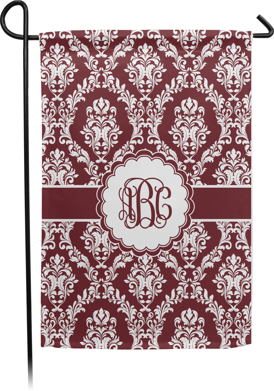 Maroon & White Garden Flag Single or Double Sided (Personalized) YouCustomizeIt
