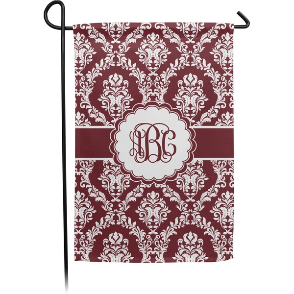 Custom Maroon & White Small Garden Flag - Double Sided w/ Monograms