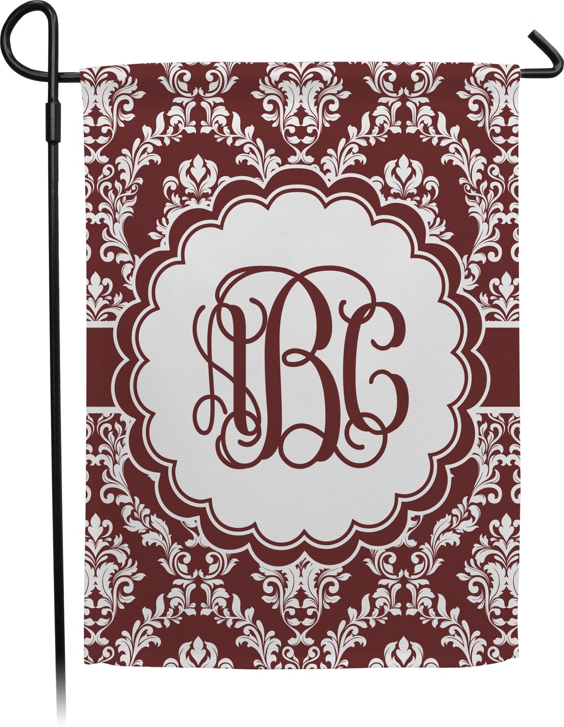 Maroon & White Garden Flag (Personalized) YouCustomizeIt