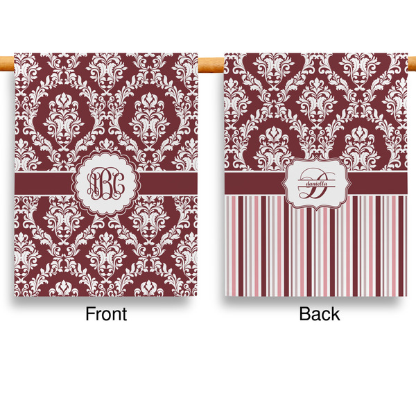 Maroon & White Garden Flags - Large - Double Sided - APPROVAL