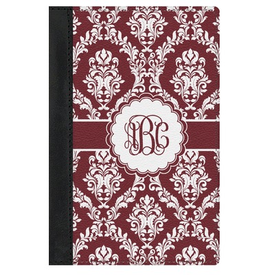 Maroon & White Genuine Leather Passport Cover (Personalized)