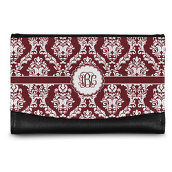 Maroon & White Genuine Leather Women's Wallet - Small (Personalized)