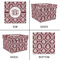 Maroon & White Gift Boxes with Lid - Canvas Wrapped - Large - Approval