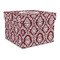 Maroon & White Gift Boxes with Lid - Canvas Wrapped - Large - Front/Main
