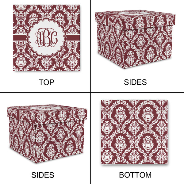 Maroon & White Gift Boxes with Lid - Canvas Wrapped - Medium - Approval