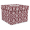 Maroon & White Gift Boxes with Lid - Canvas Wrapped - X-Large - Front/Main