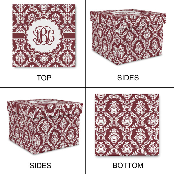 Maroon & White Gift Boxes with Lid - Canvas Wrapped - XX-Large - Approval