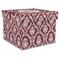 Maroon & White Gift Box with Lid - Canvas Wrapped - XX-Large (Personalized)