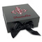 Maroon & White Gift Boxes with Magnetic Lid - Black - Front (angle)