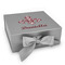 Maroon & White Gift Boxes with Magnetic Lid - Silver - Front