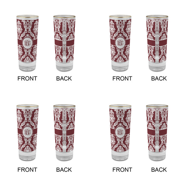 Maroon & White Glass Shot Glass - 2 oz - Set of 4 - APPROVAL