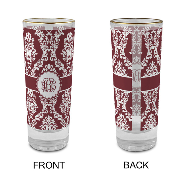 Maroon & White Glass Shot Glass - 2 oz - Single - APPROVAL