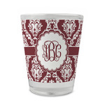 Maroon & White Glass Shot Glass - 1.5 oz - Set of 4 (Personalized)