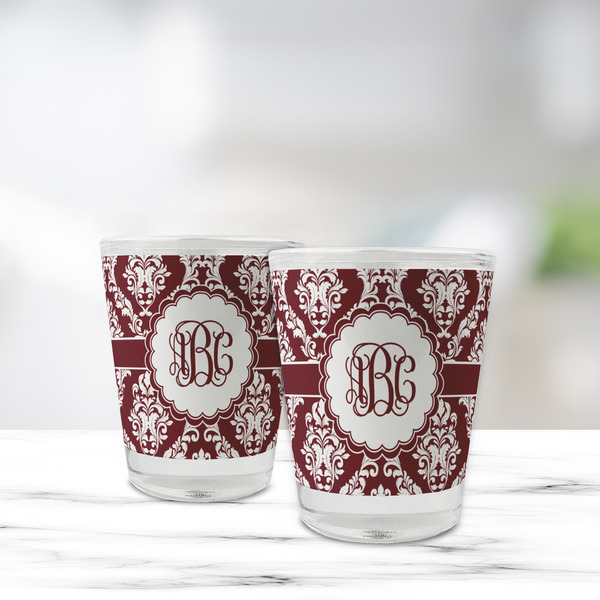 Maroon & White Glass Shot Glass - Standard - LIFESTYLE