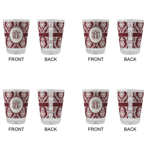 Maroon & White Glass Shot Glass - Standard - Set of 4 - APPROVAL
