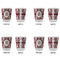 Maroon & White Glass Shot Glass - Standard - Set of 4 - APPROVAL