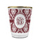 Maroon & White Glass Shot Glass - With gold rim - FRONT