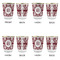 Maroon & White Glass Shot Glass - with gold rim - Set of 4 - APPROVAL