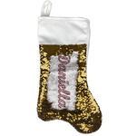 Maroon & White Reversible Sequin Stocking - Gold (Personalized)