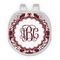 Maroon & White Golf Ball Marker - Hat Clip - Silver
