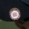 Maroon & White Golf Ball Marker Hat Clip - Gold - On Hat