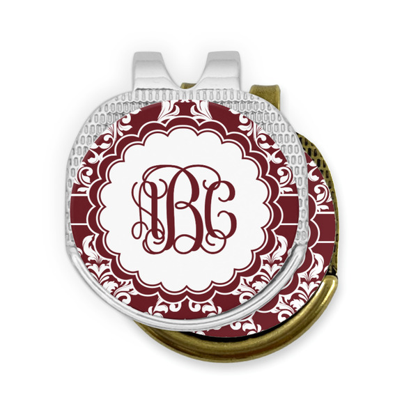 Maroon & White Golf Ball Marker Hat Clip - PARENT/MAIN