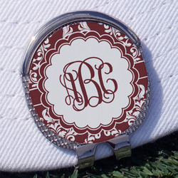 Maroon & White Golf Ball Marker - Hat Clip