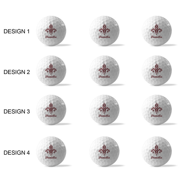 Maroon & White Golf Balls - Generic - Set of 12 - APPROVAL