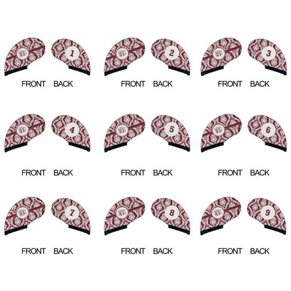 Maroon & White Golf Club Covers - APPROVAL (set of 9)