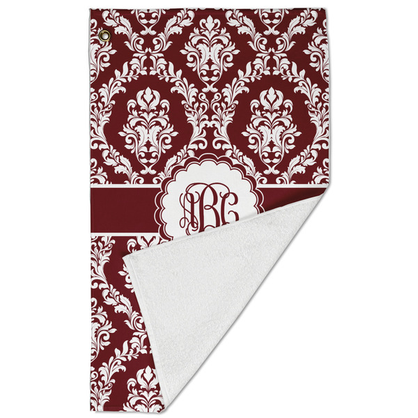 Maroon & White Golf Towel - Folded (Large)