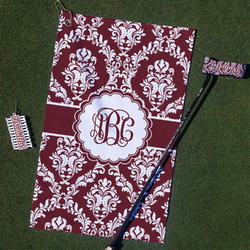 Maroon & White Golf Towel Gift Set (Personalized)