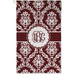 Maroon & White Golf Towel - Poly-Cotton Blend - Small w/ Monograms